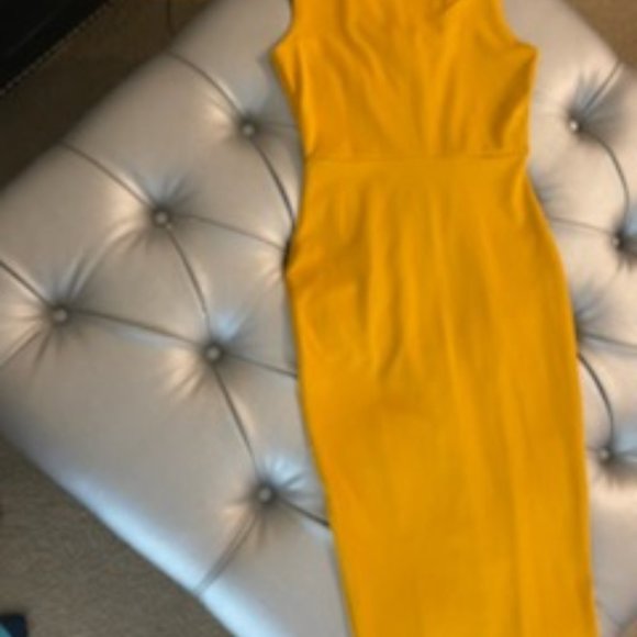 Yellow Midi Bodycon Dress - Picture 2 of 3